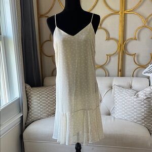 Chic Cream Polka Dot Midi Dress